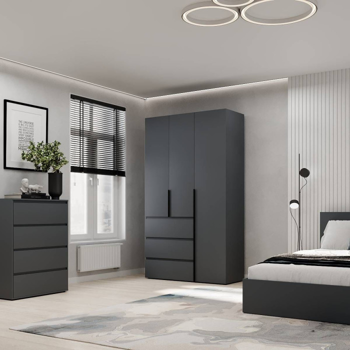 Averon chest of drawers with 4 drawers 81×42×103 cm Grafit