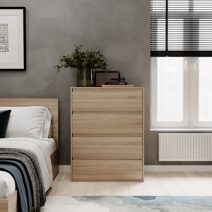 Averon chest of drawers with 4 drawers 81×42×103 cm Sonoma Oak