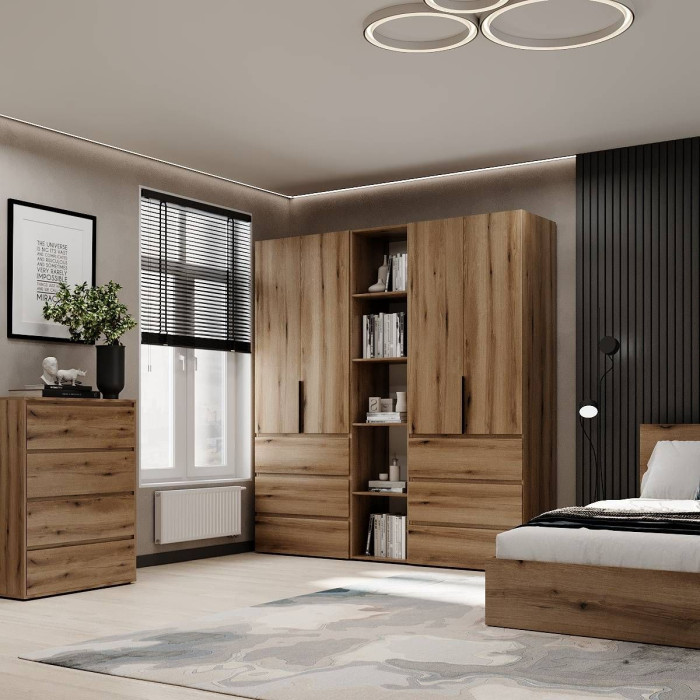 Averon chest of drawers with 4 drawers 81×42×103 cm Oak Evoke Coast
