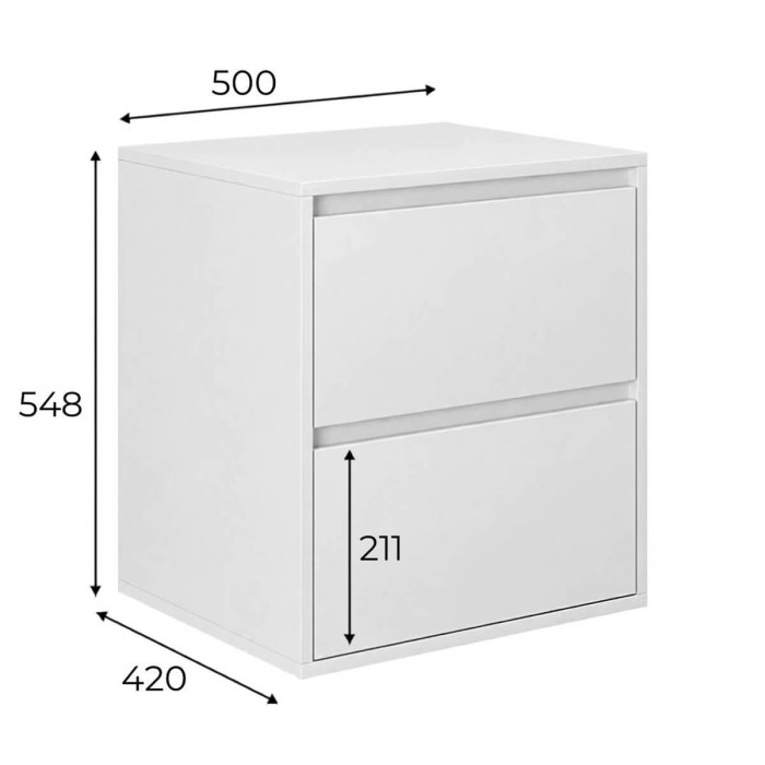 Bedside table Averon 50×55×42 cm White