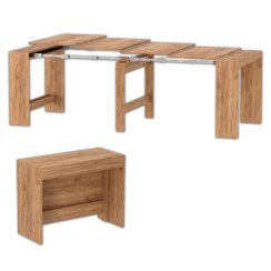 Duży stół rozkładany Python 240×90 Dąb Craft Złoty