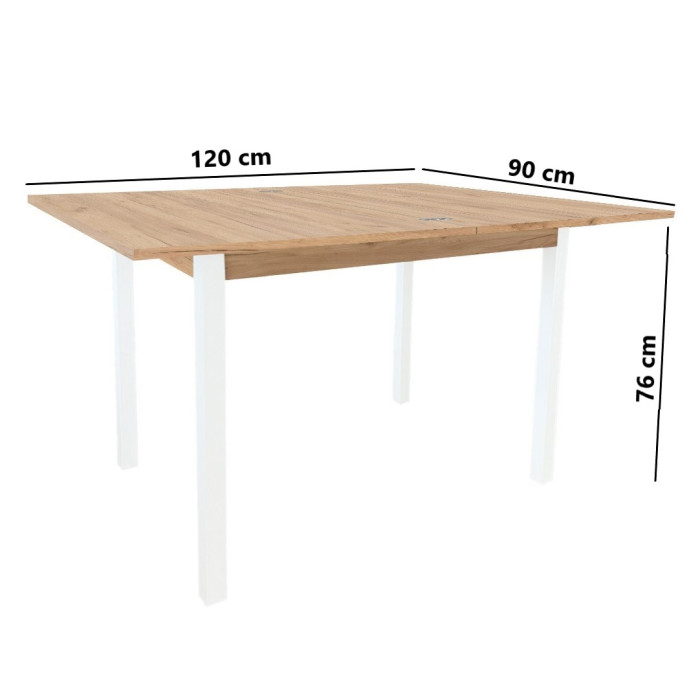 Stół kuchenny rozkładany Lunch 90*60/120 Dąb Evoke Coast